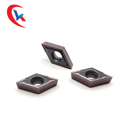 DCMT070204 Processing Steel Parts Tungsten Carbide Inserts Physical Coating