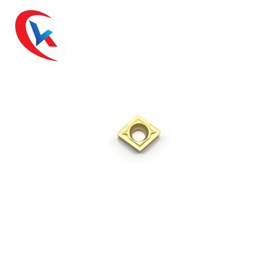 CCMT060204 Steel Machining Tungsten Carbide Inserts Yellow Chemical Coating