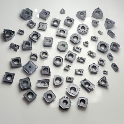 CNC milling inserts and fast feed milling inserts are suitable for roughing and finishing, respectively, and can be used to machine various grades of materials.