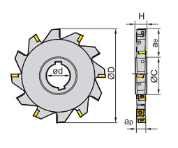 Three Edge Milling Cutter Head For MPHT06/08/12 Series Blades Carbide Boring Bar