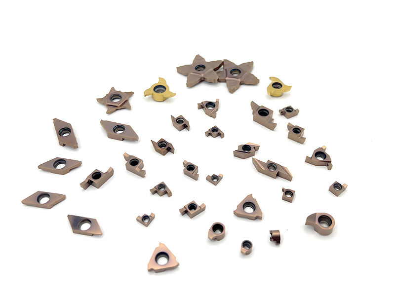 Carbide grooving and parting inserts are used for machining steel, stainless steel, cast iron, difficult-to-machine materials, and high-hardness materials.